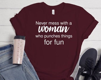 Boxing Shirts Women Funny Boxing Gift Kickboxing T-Shirt Boxing Coach Gift Workout Shirt Pugilist Tee Prize Fighter Hammerer Lady Unisex