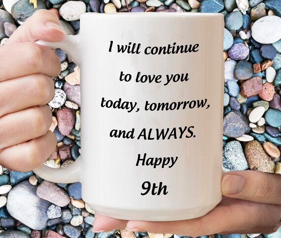 9th Anniversary Gift For He Coffee Mug 9th Wedding Etsy