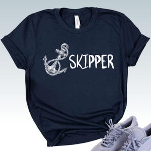 Skipper Shirt - Nautical Anchor Tee - Boat Captain Gift - Sailing Apparel - Marine Skipper Captain Shirt