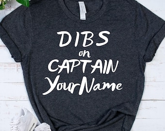 PERSONALIZED CAPTAIN Shirt - Custom Name Boat Shirt - Firefighter Captain Wife Girlfriend Gift - Boating Couple Tee