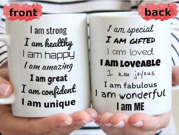 Positive Thoughts Cup Inspirational Womens Gift Same Day Etsy