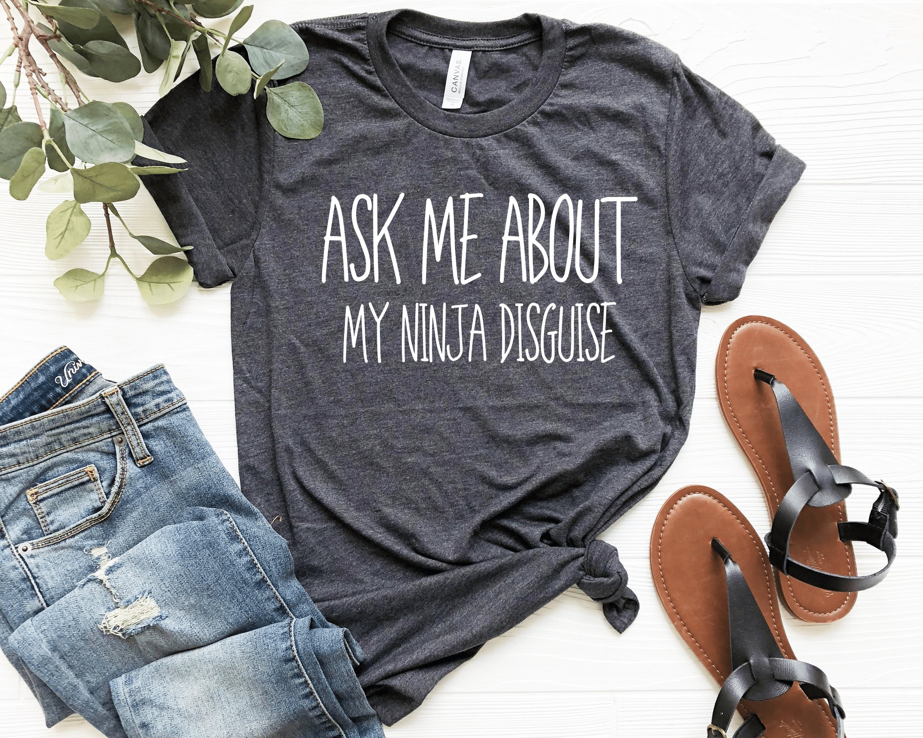 Youth Ask Me About My Ninja Disguise T Shirt Funny Cool Costume Novelty  Gift Tee For Kids (Black) - M