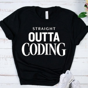 CODING PROGRAMMER Straight Outta Coding Shirt - Software Developer Gift - Computer Science Tee - Coder Apparel zdjęcie 1