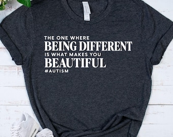 AUTISM ACCEPTANCE Shirt - Neurodiversity T-Shirt - Different Is Beautiful Tee - Autism Support Gift - Inclusion Shirt - Autistic Pride Tee