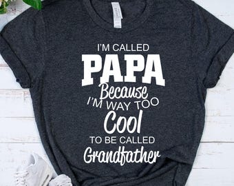 PAPA Gift Shirt - Cool Grandpa Tee - Funny Grandfather Apparel - Grandkids Family Gift - Papa Birthday Present