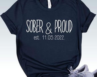 Custom Sobriety Anniversary Shirt - Personalized Recovery Milestone Tee - Proud Sober Apparel with Established Year - Narcotics Anonymous