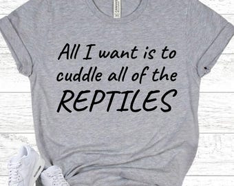 REPTILE LOVER SHIRT - Funny Snake Cuddle Tee - Bearded Dragon - Lizard Mom - Herpetologist Top - Pet Reptile Owner Gift - Cute Snake Shirt