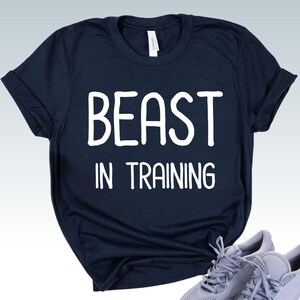 Gym Workout Tee, Fitness Motivation T Shirt, Bodybuilding Apparel, Weightlifting Gift, Beast In Training Shirt
