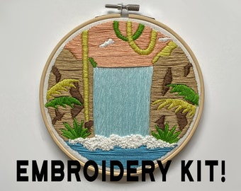 Jungle Waterfall Embroidery Kit