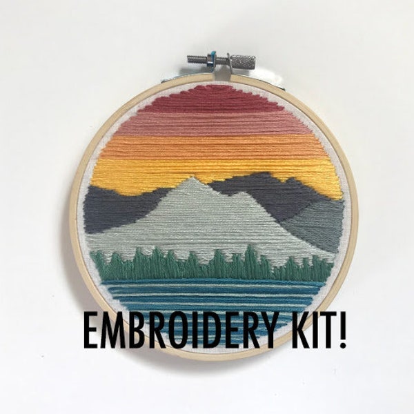 Sunset Mountains Embroidery Kit