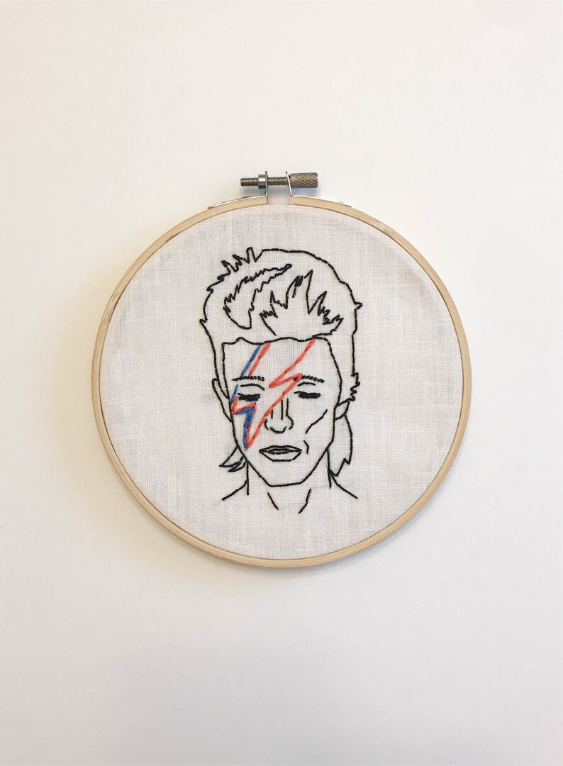 David Bowie Embroidery Pattern PDF Digital Download Hoop Art Etsy