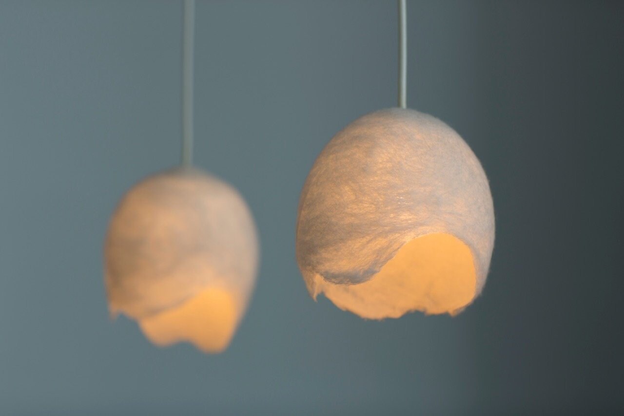 Lampes Durables, Feutre à La Main Partir de Laine Mérinos Biologique. Des Lampes en Uniques. Artisan