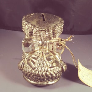 Metal Baby Shoe Figurine Piggy Bank
