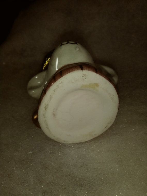 Vintage Porcelain Metal Hinged Mouse Head Trinket… - image 8
