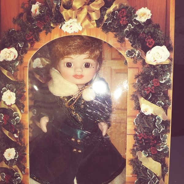 1996 Marie Osmond Christmas Greeting Card Porcelain Doll