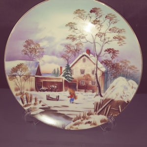 West Germany Decorative Wall Plate  Winter scene