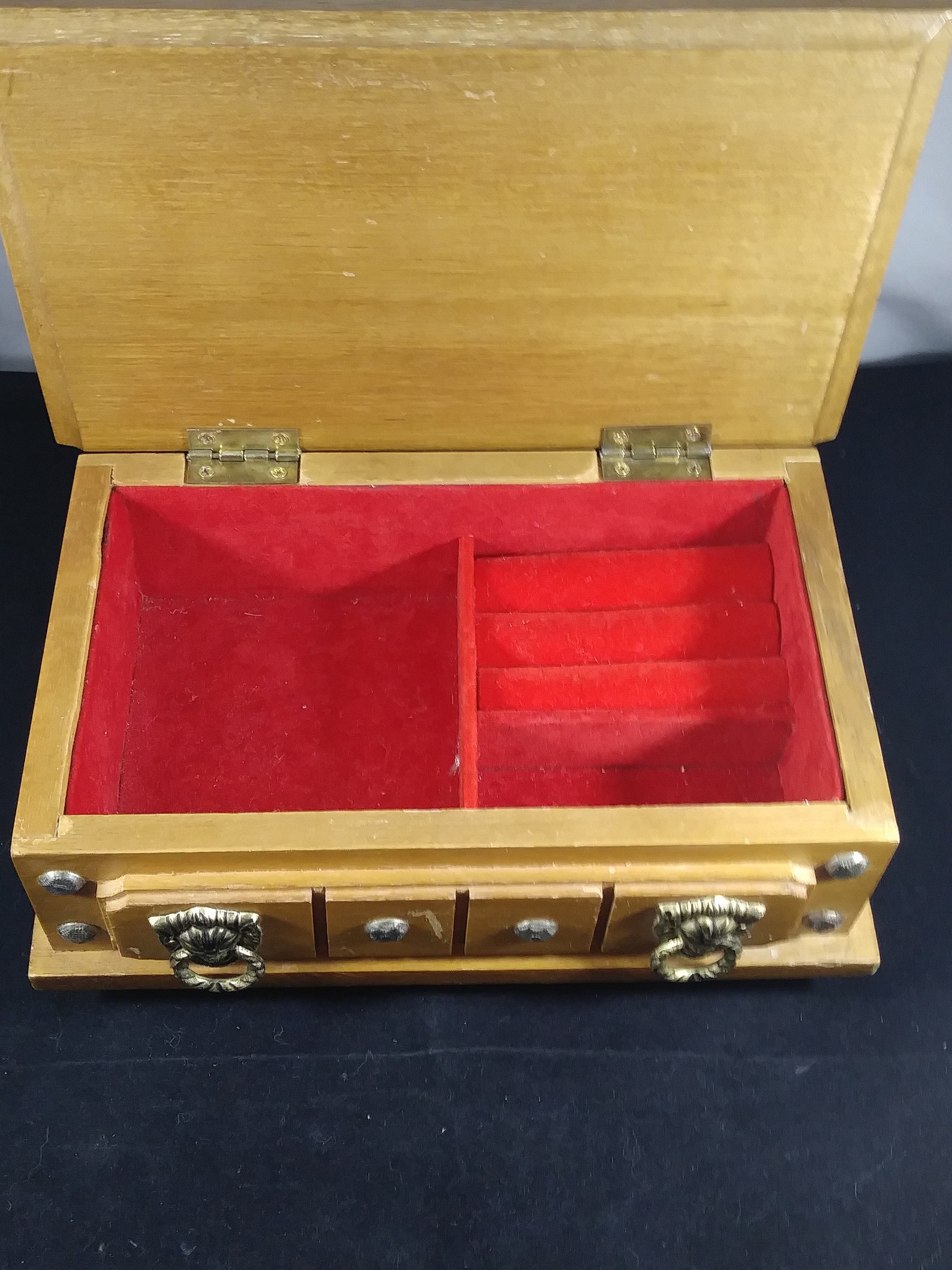 Vintage 1970's S. Sper Bijou Mens Wooden Jewelry Box Rare Find Desktop