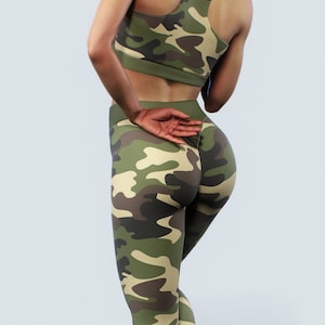 Pink Camo Leggings, Tiktok Leggings for Women, Workout Exercise