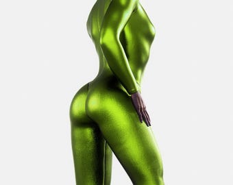 Prima DND Colors Nylon Catsuit Bodysuit | Full Body Stretch Jumpsuit - View #11