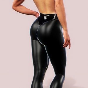 Crotchless Custom Leggings Pants in Spandex Vinyl Alternative to Latex 