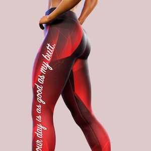 Personalised Quote Valentines Leggings Clothing Women Present Personal Gift With Name Motivation Quote Gym Apparel Red Sportswear Yoga Pants