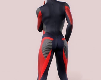 Sports Bodysuit One Piece Sculpting Playsuit Shaping Women Catsuit Activewear Gym Jumpsuit Yoga Sleeves Workout Sportswear Leggings Red