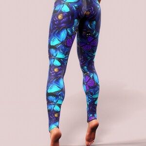 Plus Size Floral Leggings Flower Splash Red/Yellow/Blue – Loony Legs