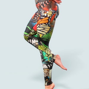 Yellow Butterfly Pattern Print Women's Leggings main image 0