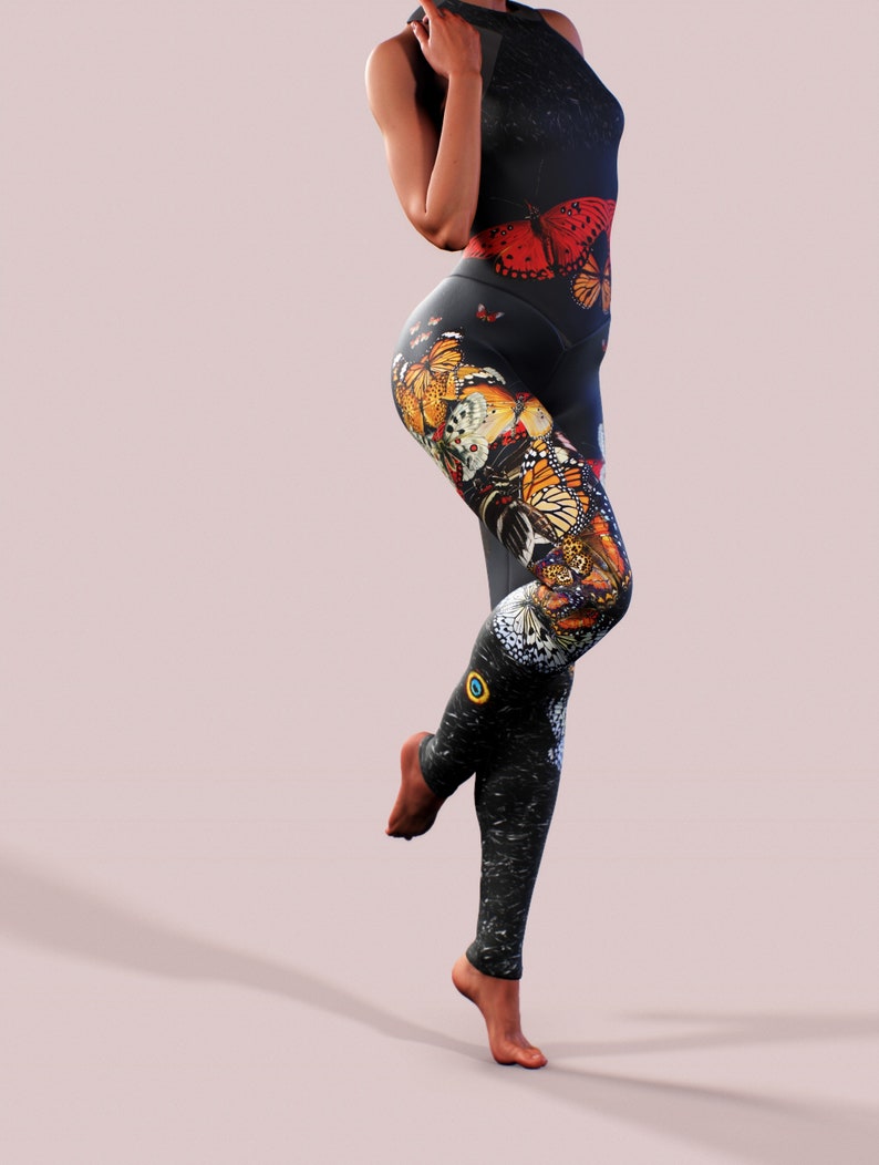 butterfly lightening print bodysuit & joggers set