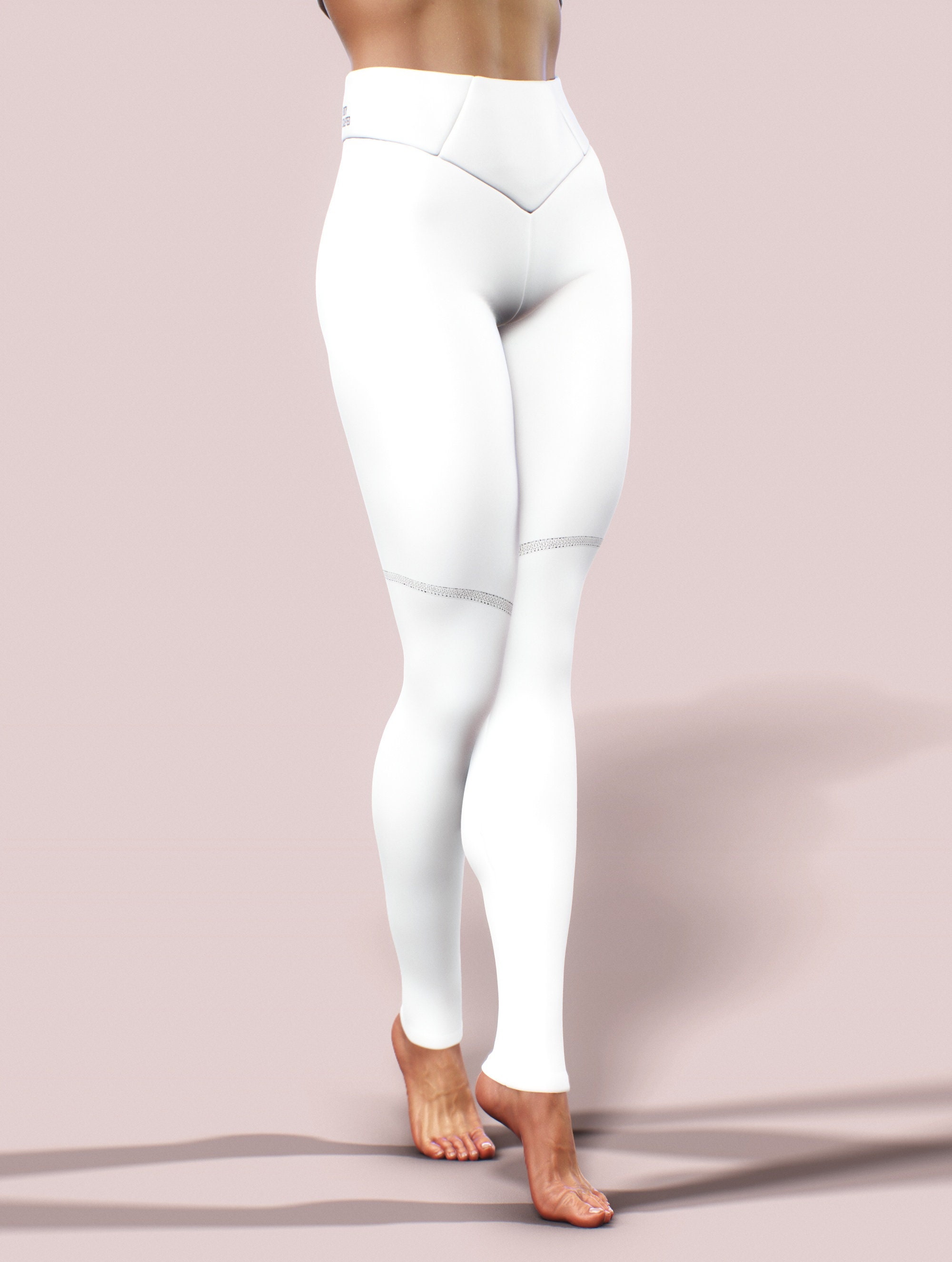 Solid White Non See Through Leggings Plain Simple High Waist - Etsy