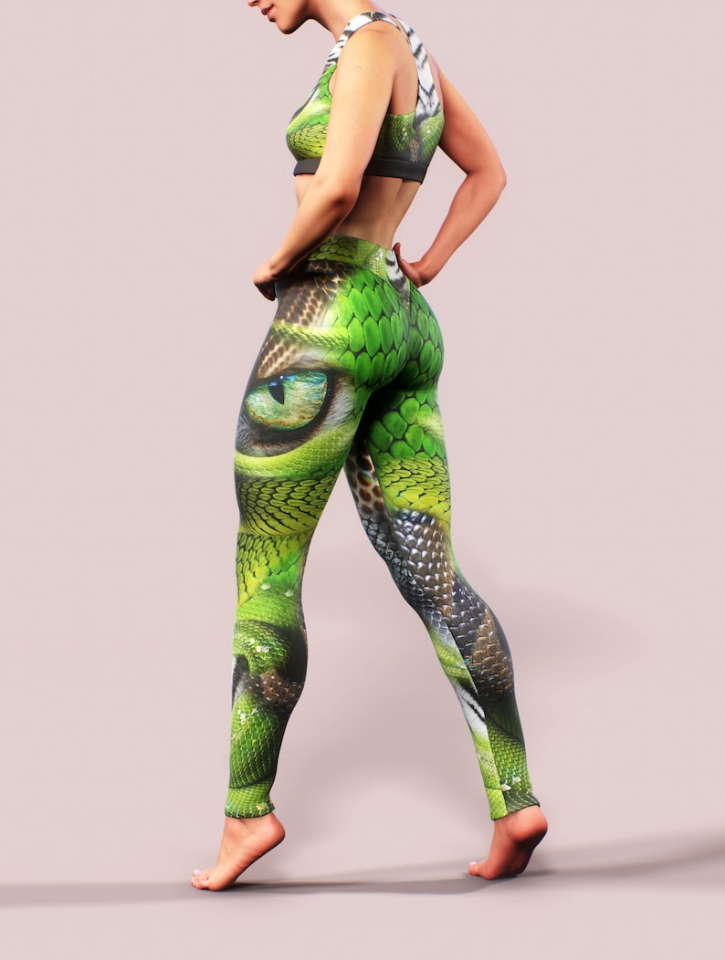 snakeskin workout leggings