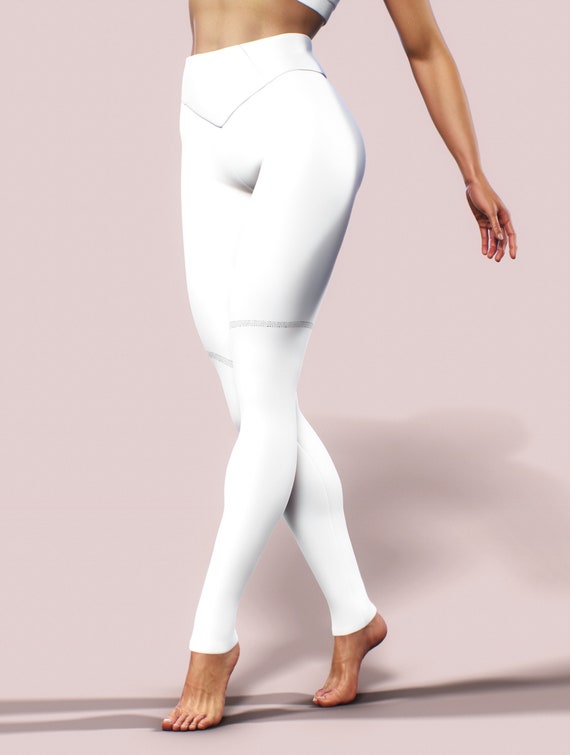 Solid White Non See Through Leggings Plain Simple High Waist Gym Yoga Pants  Booty Shaping Activewear Women Workout Clothing Fitness -  Canada