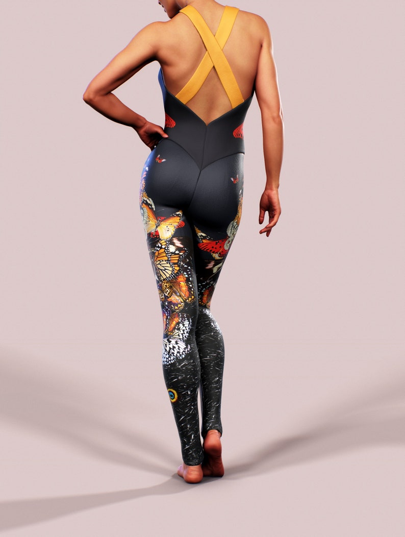 butterfly lightening print bodysuit & joggers set