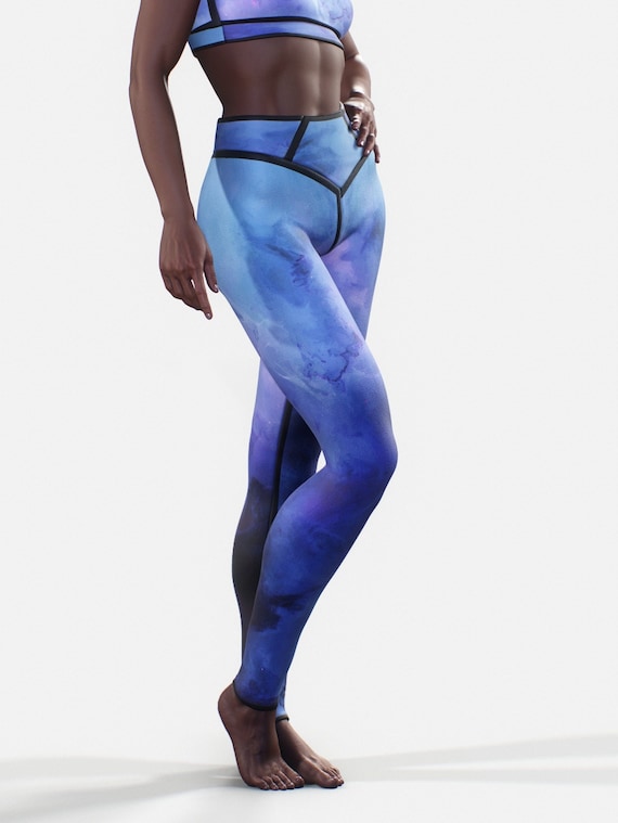 Cosmic Consciousness Shaping Leggings Blue Celestial Space Stars