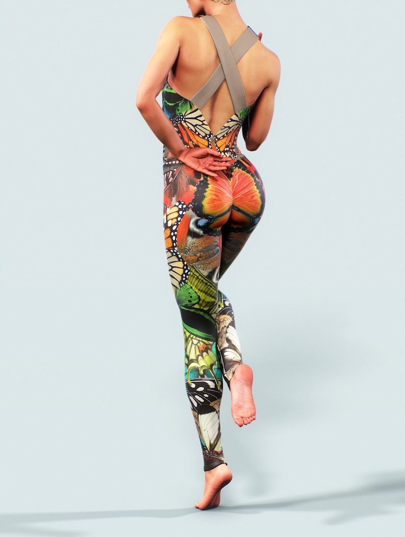 butterfly lightening print bodysuit & joggers set