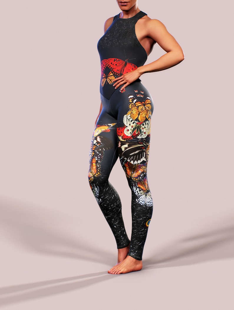 butterfly lightening print bodysuit & joggers set