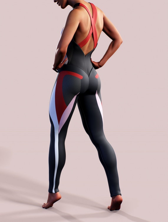 Sports Bodysuit One Piece Sculpting Romper Shaping Women Catsuit Activewear Sexy  Jumpsuit Gym Yoga Fitness Workout Sportswear Leggings -  UK