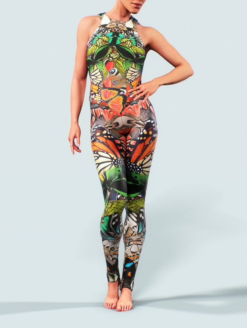 butterfly lightening print bodysuit & joggers set