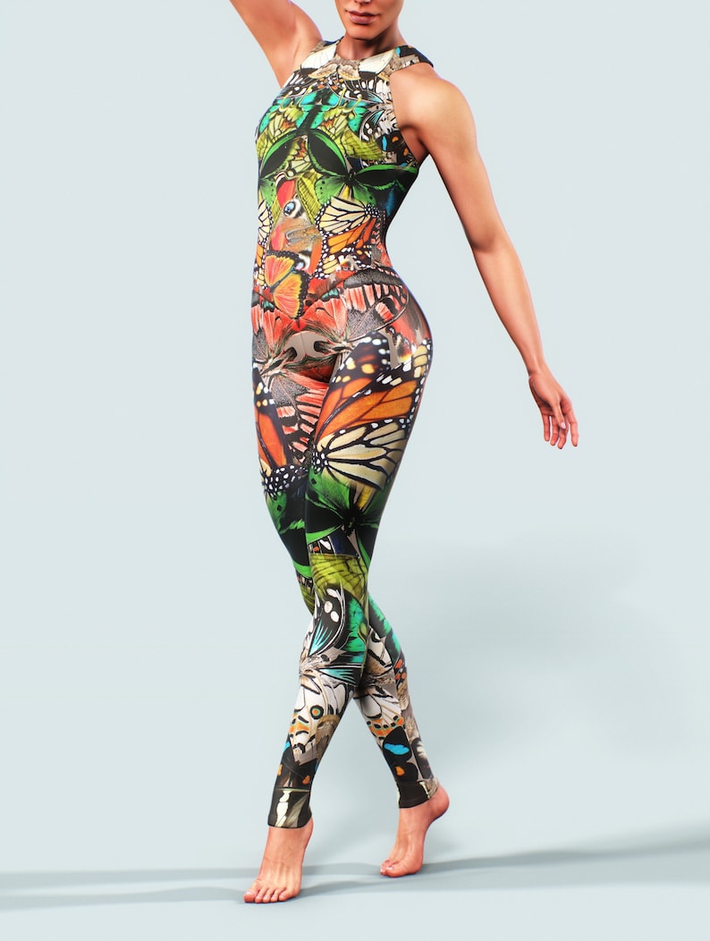 butterfly lightening print bodysuit & joggers set