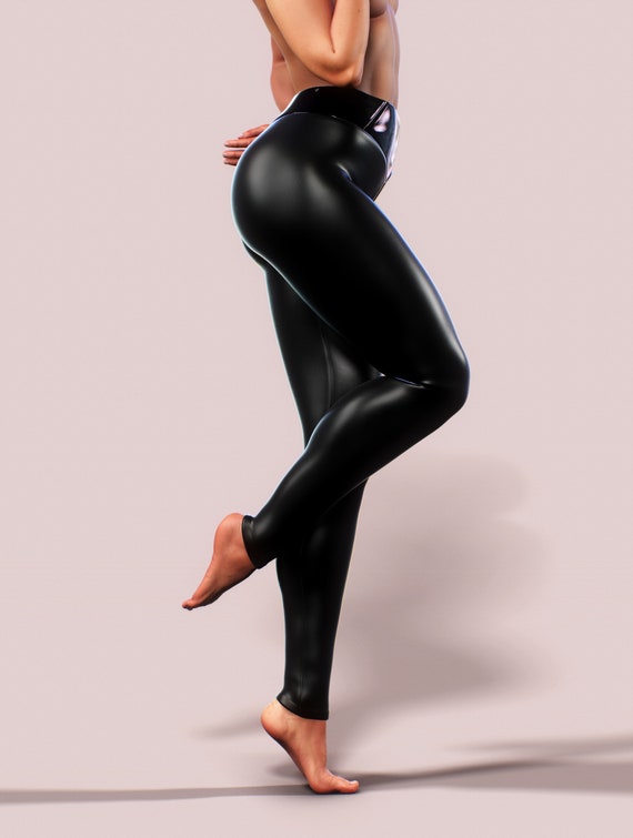 Black Leather Latex Leggings | BDMS Seductive Clothing – bootysculpted
