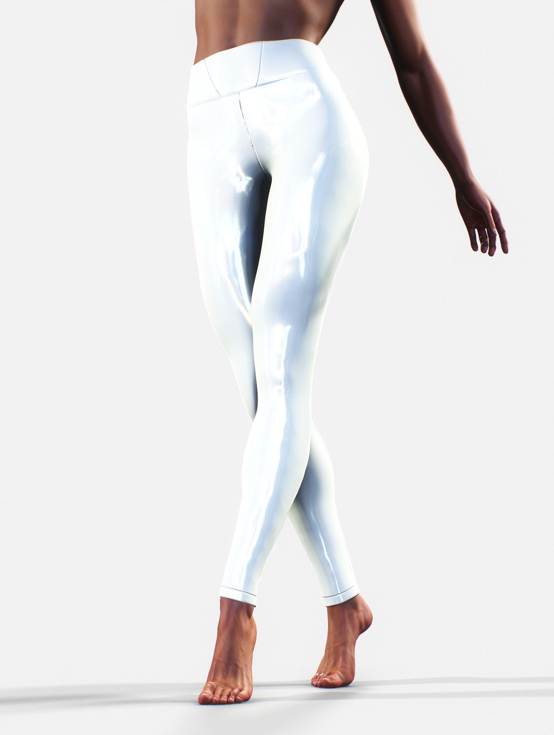 white latex pants
