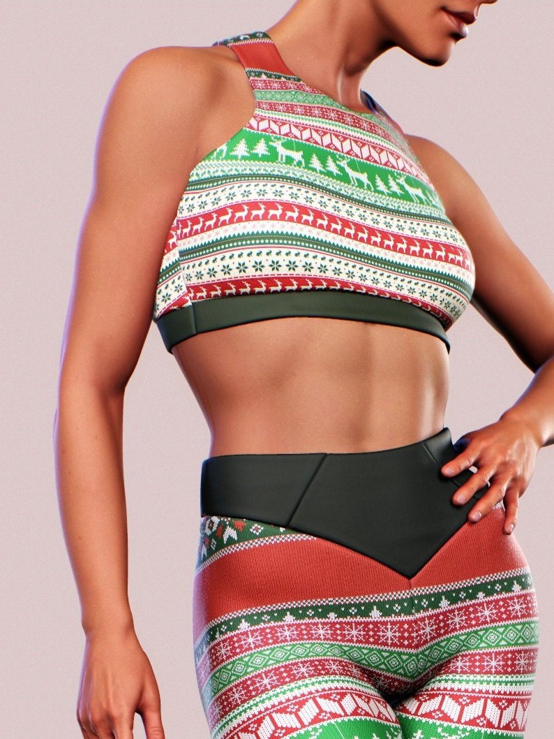 christmas sports bra
