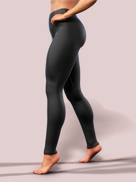 Plain Black Shaping Leggings Booty Shaping Gym Yoga Pants