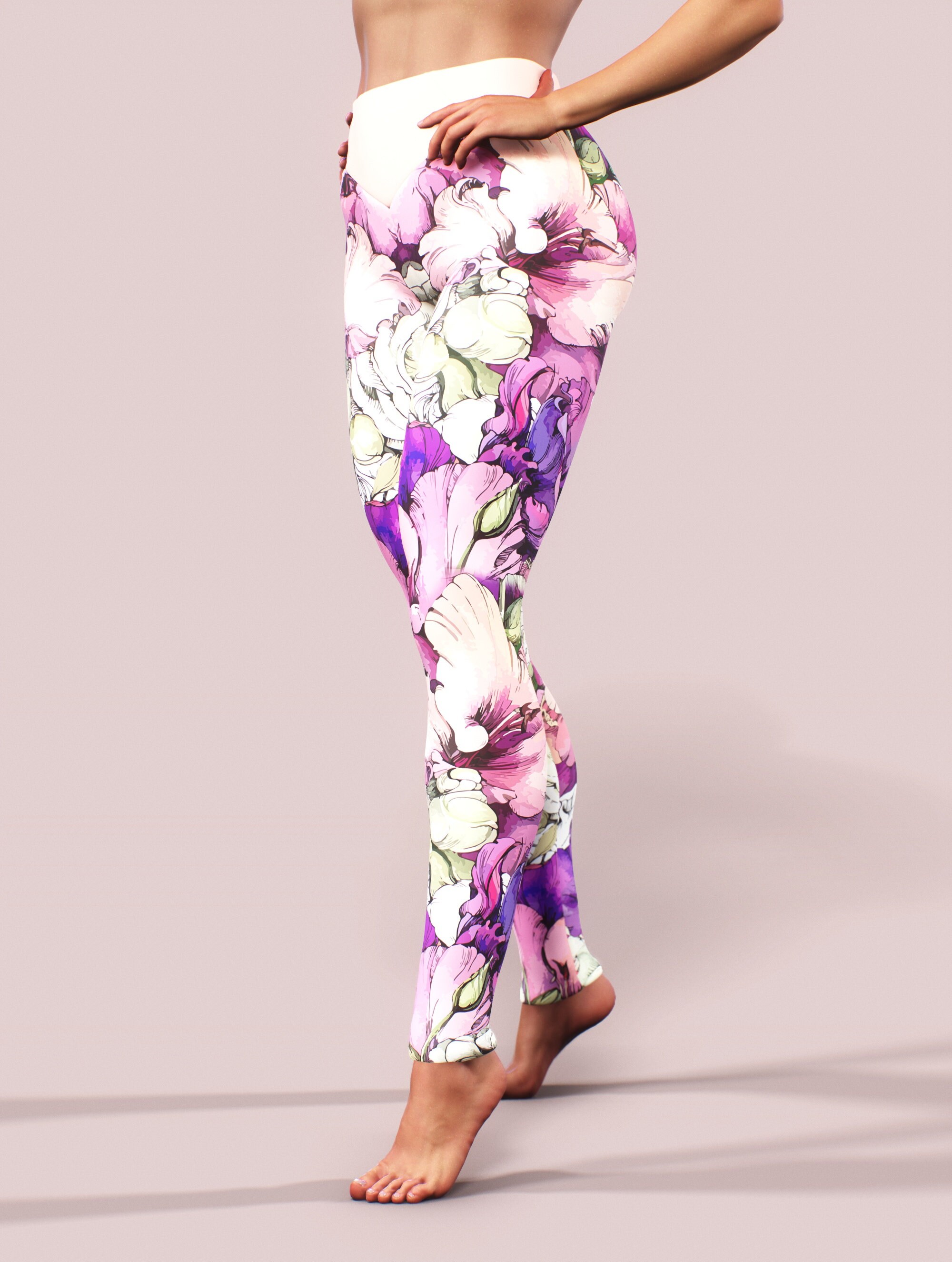 wholesale in bulk Hand Sketch Yoga Peony Leggings Roses Floral Active Drawn  Tights Pink Workout Clothing Women Women Pants Gym Activewear Athletic  Floral for Apparel .com: Gym Sportswear Pink Purple Flower Push