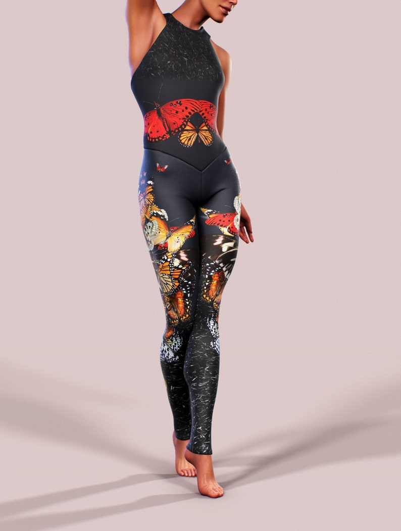 butterfly lightening print bodysuit & joggers set