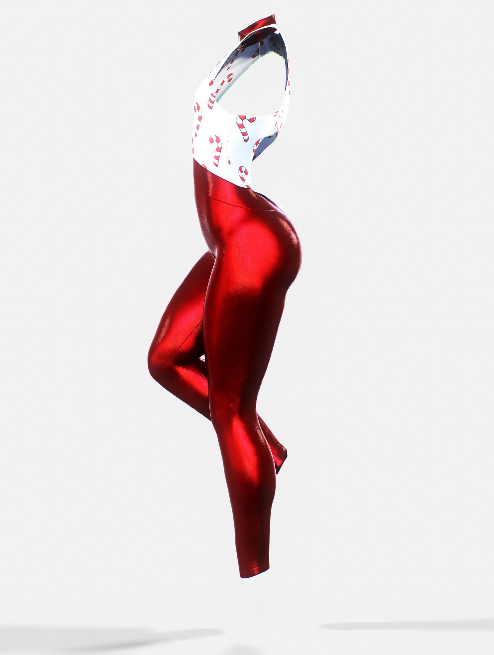 Candy Cane Bodysuit Red Metallic Women Unitard Winter Etsy