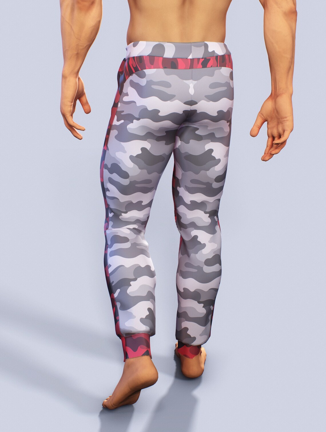 White & Red Camo Tracksuit Military Relaxed Fit Track Pants - Etsy