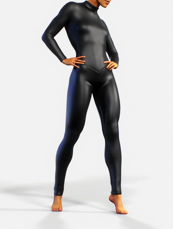 Full Black Workout Unitard, Costume, Full Jumpsuit