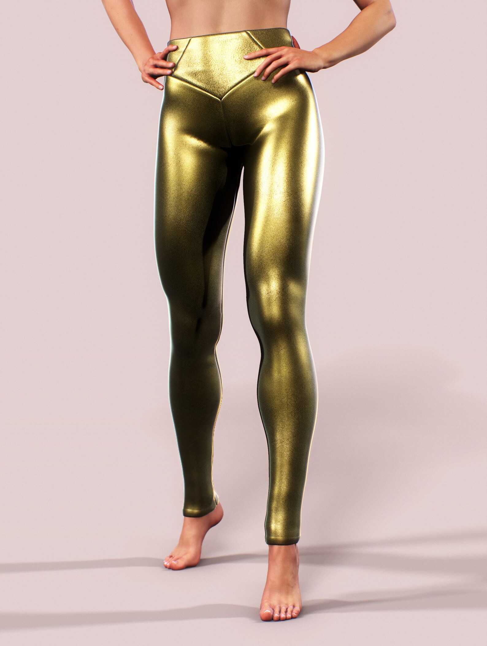 Adult Women's Futuristic Gold Leggings main image 1