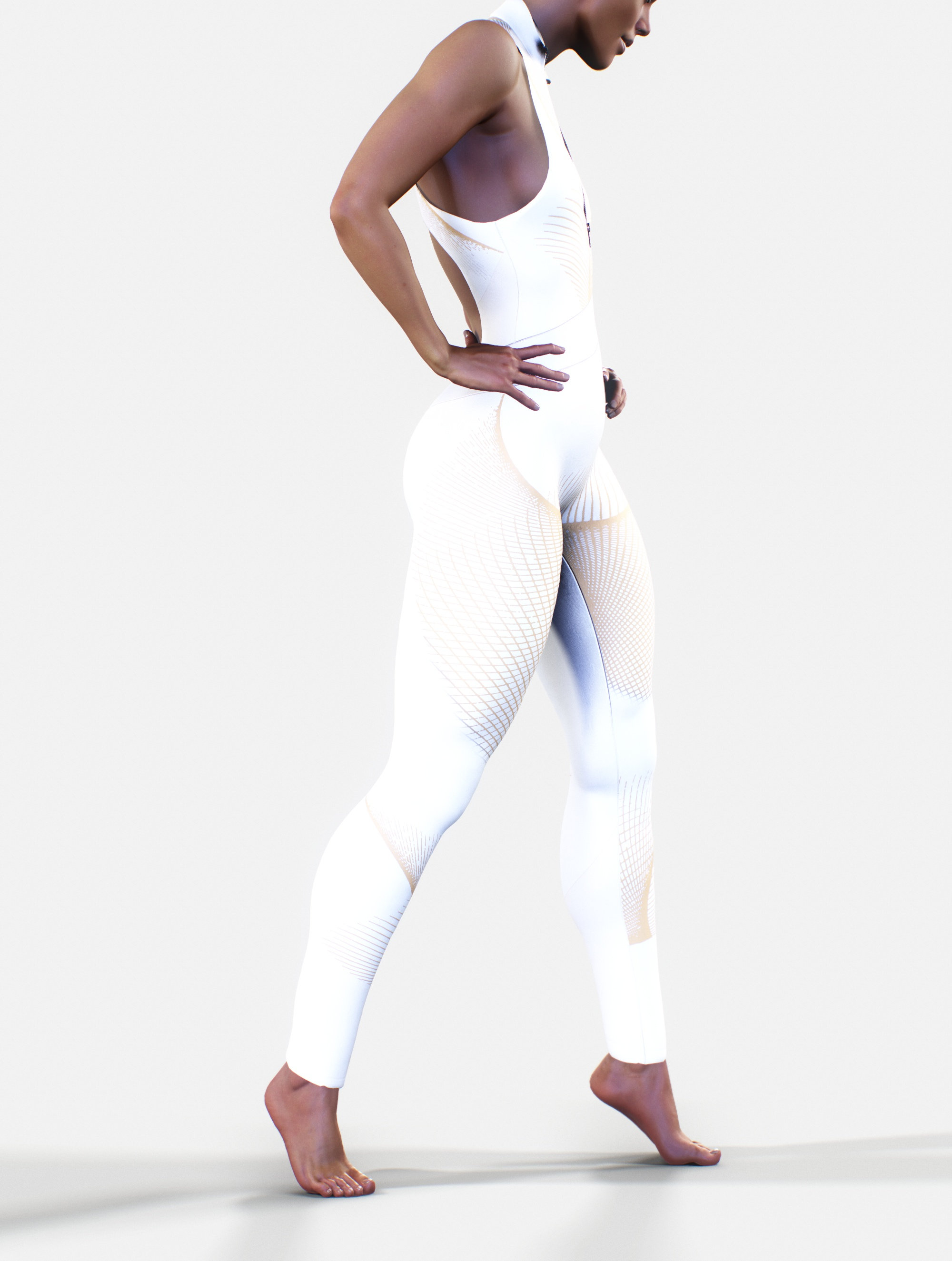 Soft Cream Unitard Women White Beige Bodysuit Openback Etsy